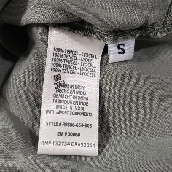 Cloth & Stone (Anthropologie)‎ Army Green 3/4 Sleeve Blouse Cottagecore Bohemian - Picture 5 of 5